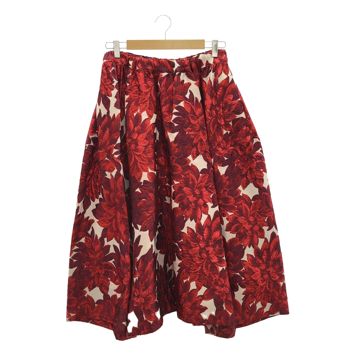 COMME des GARCONS | 2020SS | Acetate Jacquard Drawstring Voluminous Skirt | S | Red | Women's