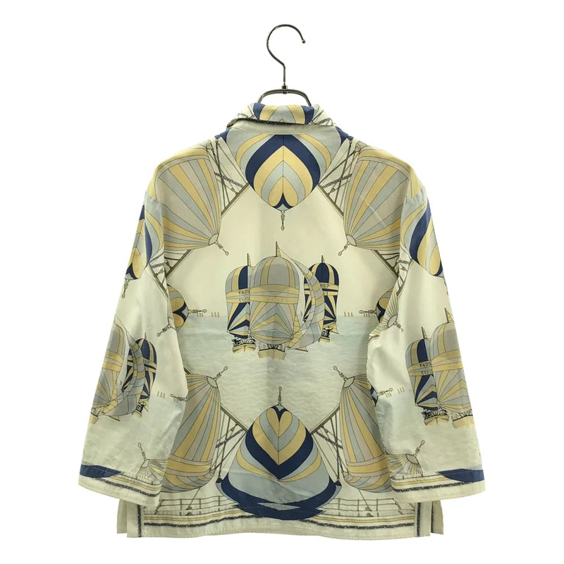 HERMES / エルメス | by Martin Margiela マルジェラ / ヨット柄 コットン オープンカラーシャツ | 36 | レディース