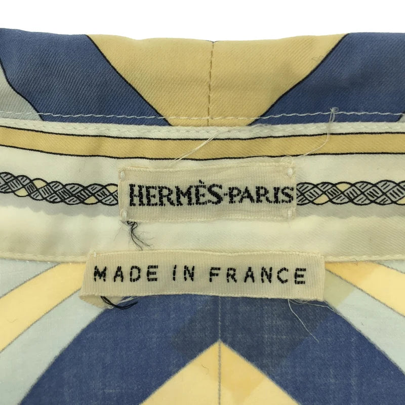 HERMES / エルメス | by Martin Margiela マルジェラ / ヨット柄 コットン オープンカラーシャツ | 36 | レディース