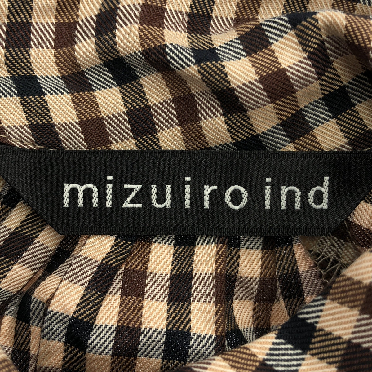 mizuiroind / ミズイロインド | コットン チェック ギャザーネック プルオーバー |