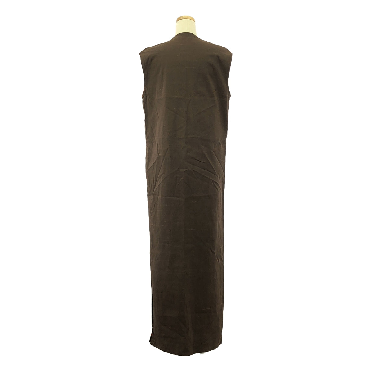 CABaN / Caban | 2023SS | Silk Nep Stretch V-neck Long Dress | S | Brown | Women's