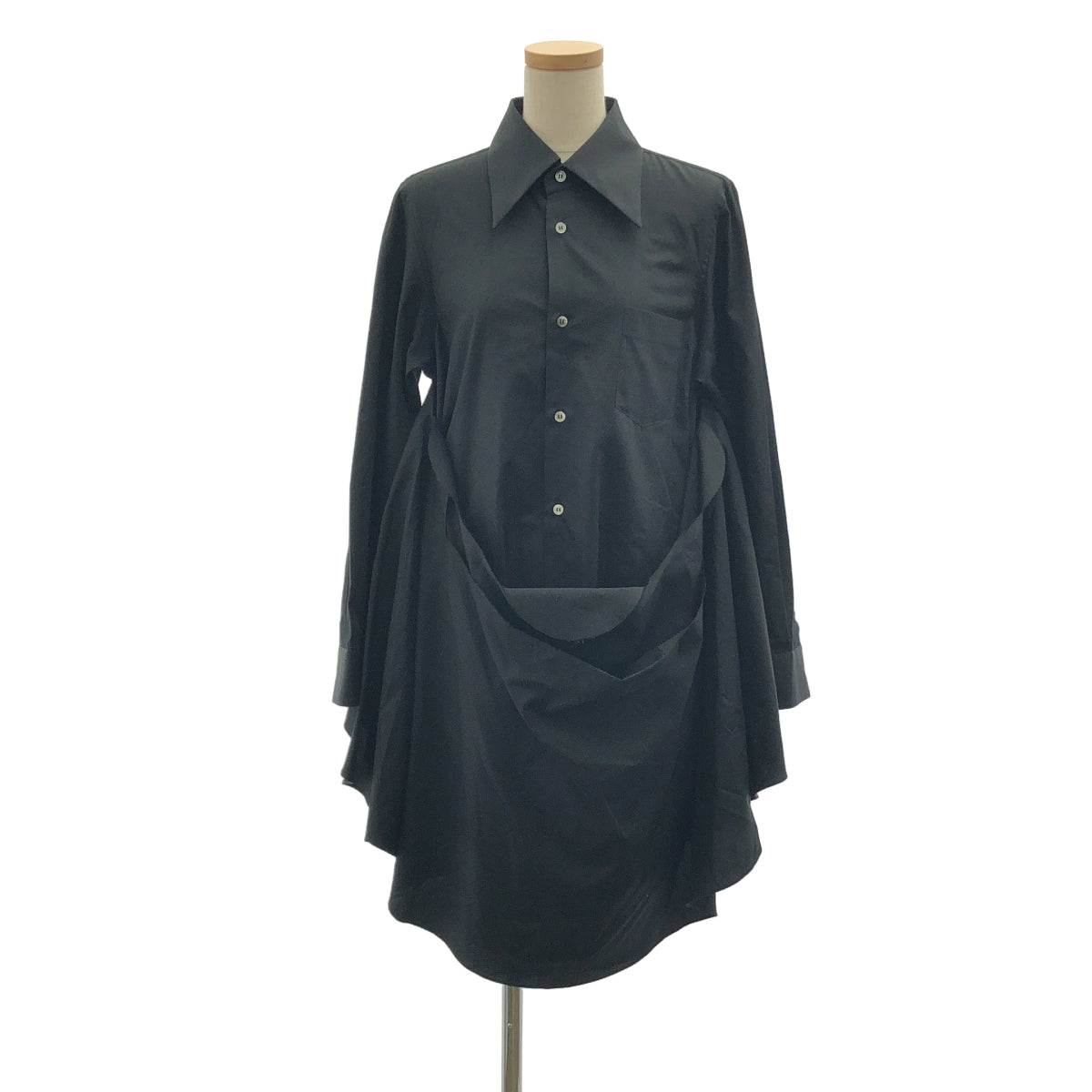 【美品】  COMME des GARCONS / コムデギャルソン | 2021AW | レイヤード ロング ブラウス シャツ | S | ブラック | レディース