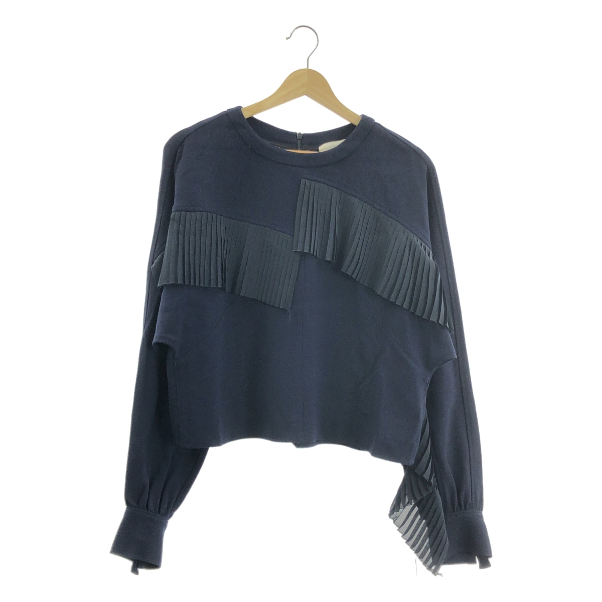 GOLDEN GOOSE / ゴールデングース | プリーツ プルオーバー トップス ブラウス | XS | ネイビー | レディース