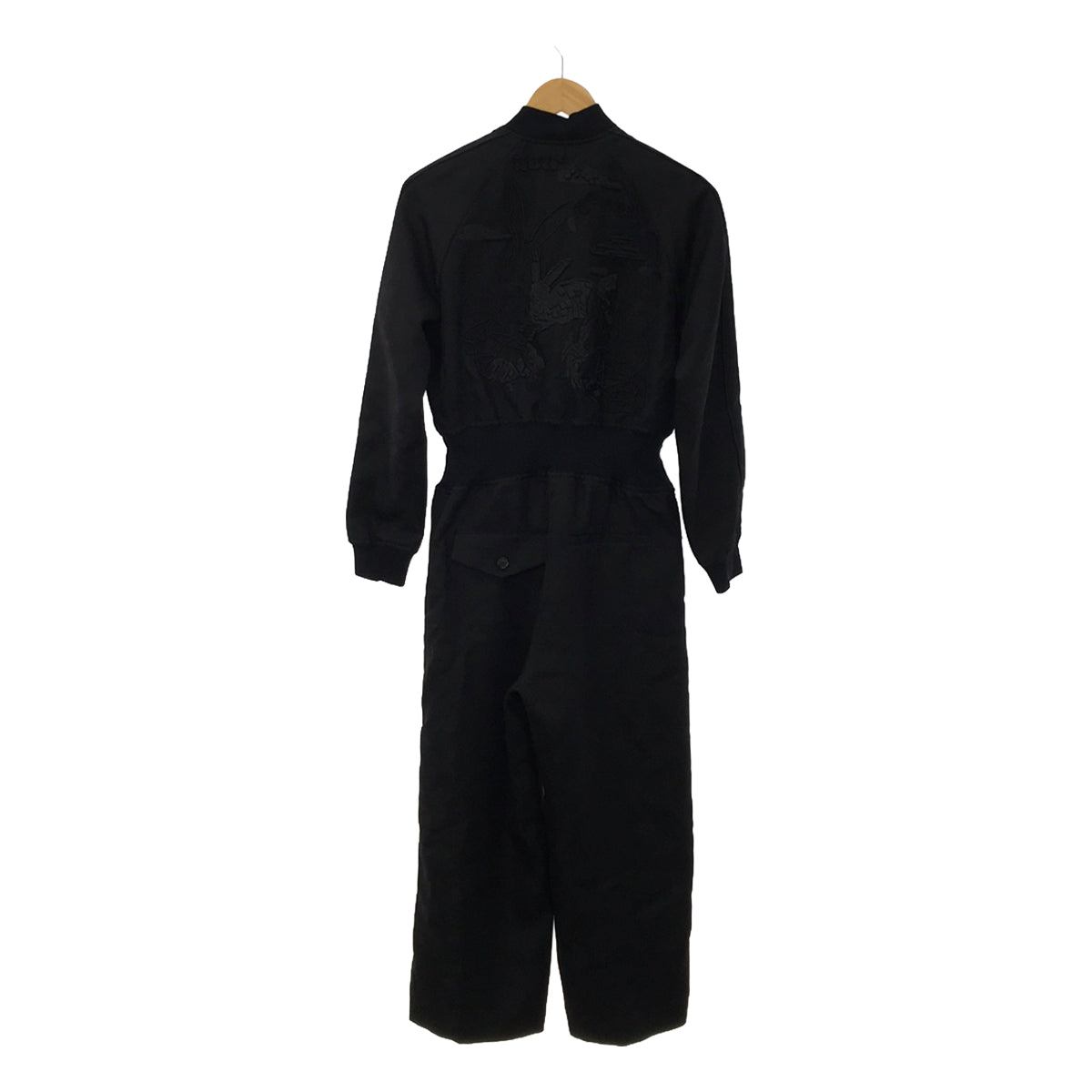 [Good Condition] noir kei ninomiya | 2023SS | Back Embroidery Jacquard Jumpsuit | XS | Black | Women's