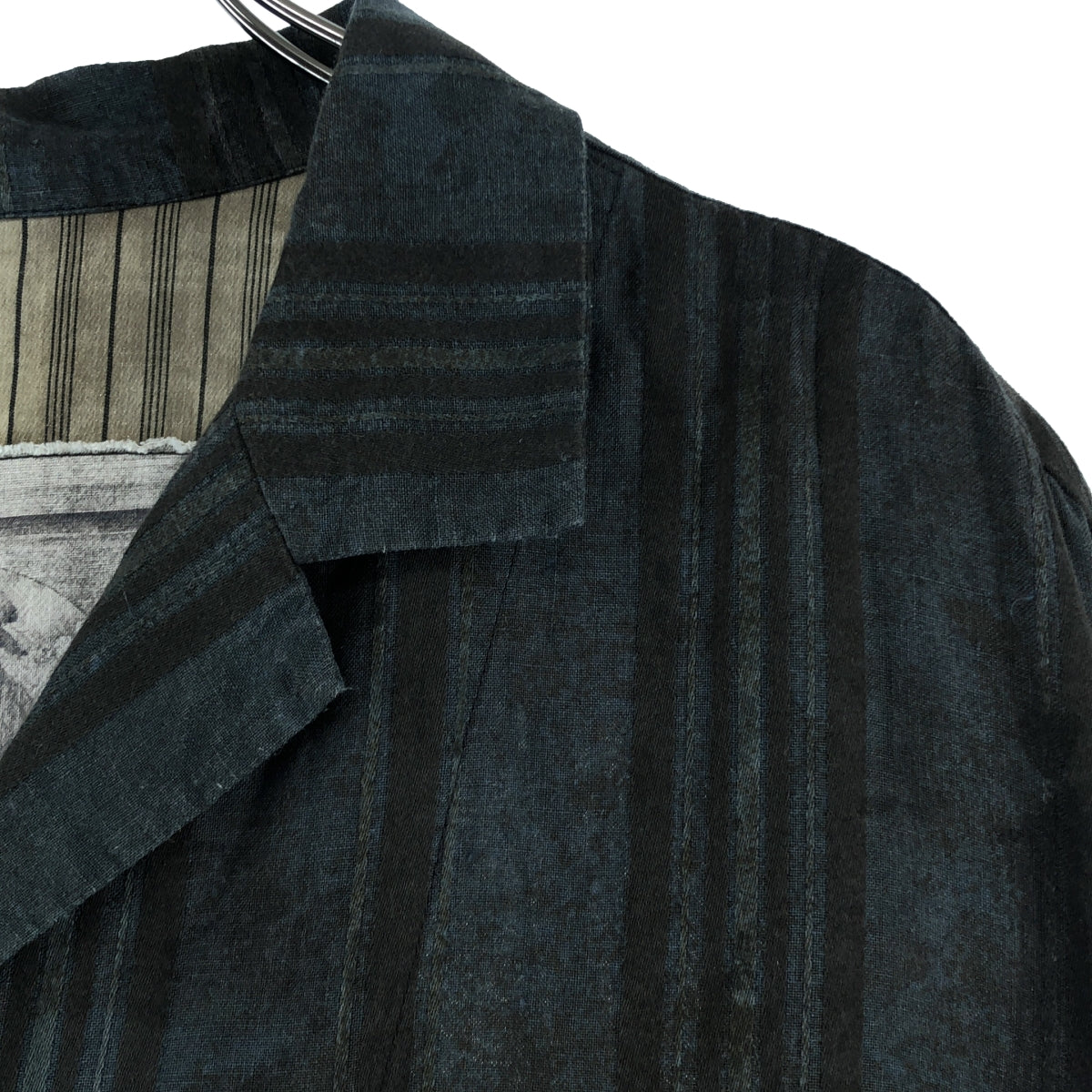 ziggy chen / ジギーチェン | 2024SS | ストライプ オーバーシルエット オープンカラー シャツ | 44 | メンズ