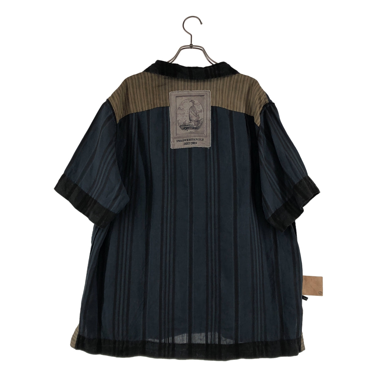 Ziggy Chen | 2024 春夏系列 | 條紋寬鬆領襯衫 | 尺寸 44 | 男款