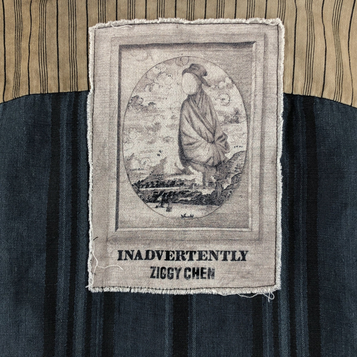 Ziggy Chen | 2024 春夏系列 | 條紋寬鬆領襯衫 | 尺寸 44 | 男款