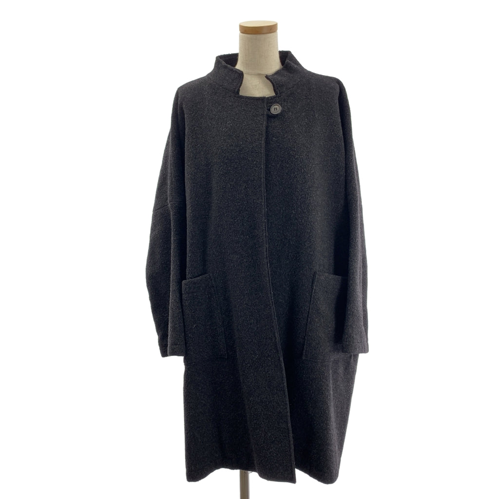 GALLEGO DESPORTES / 갤레고데스포트 | 스탠드 컬러 울 1 버튼 빅 코트 | S |