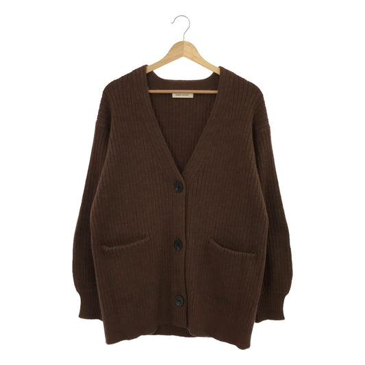 [Good Condition] AEWEN MATOPH | 2023AW | Wool Blend Aze Volume Sleeve V-Neck Cardigan | F | Brown | Women's