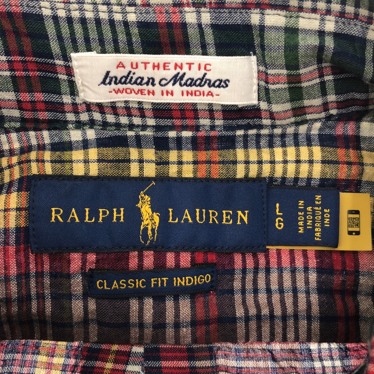 RALPH LAUREN / Ralph Lauren | Indian Madras Button Down Shirt / Pony Indian Madras Button Down Shirt | L | Men's