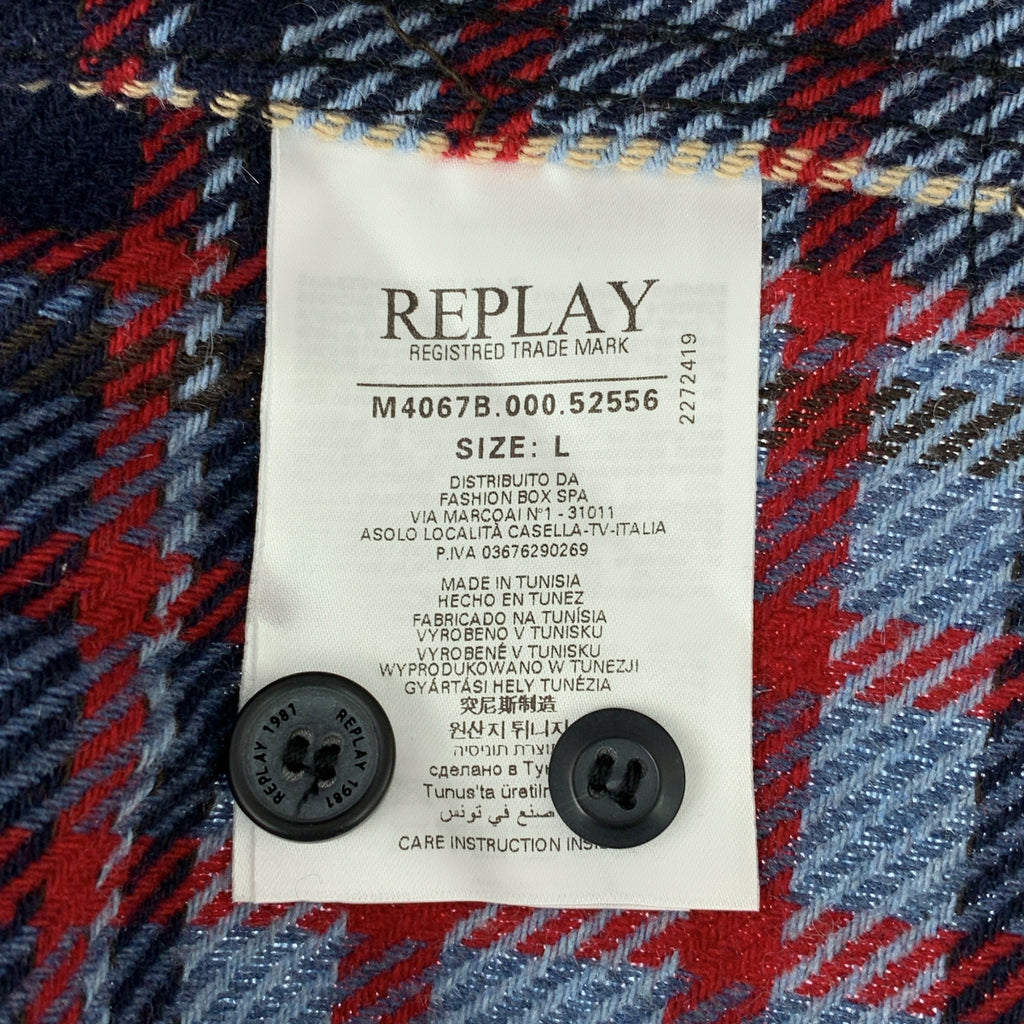 REPLAY | 常規版型格紋襯衫 | L 碼 |