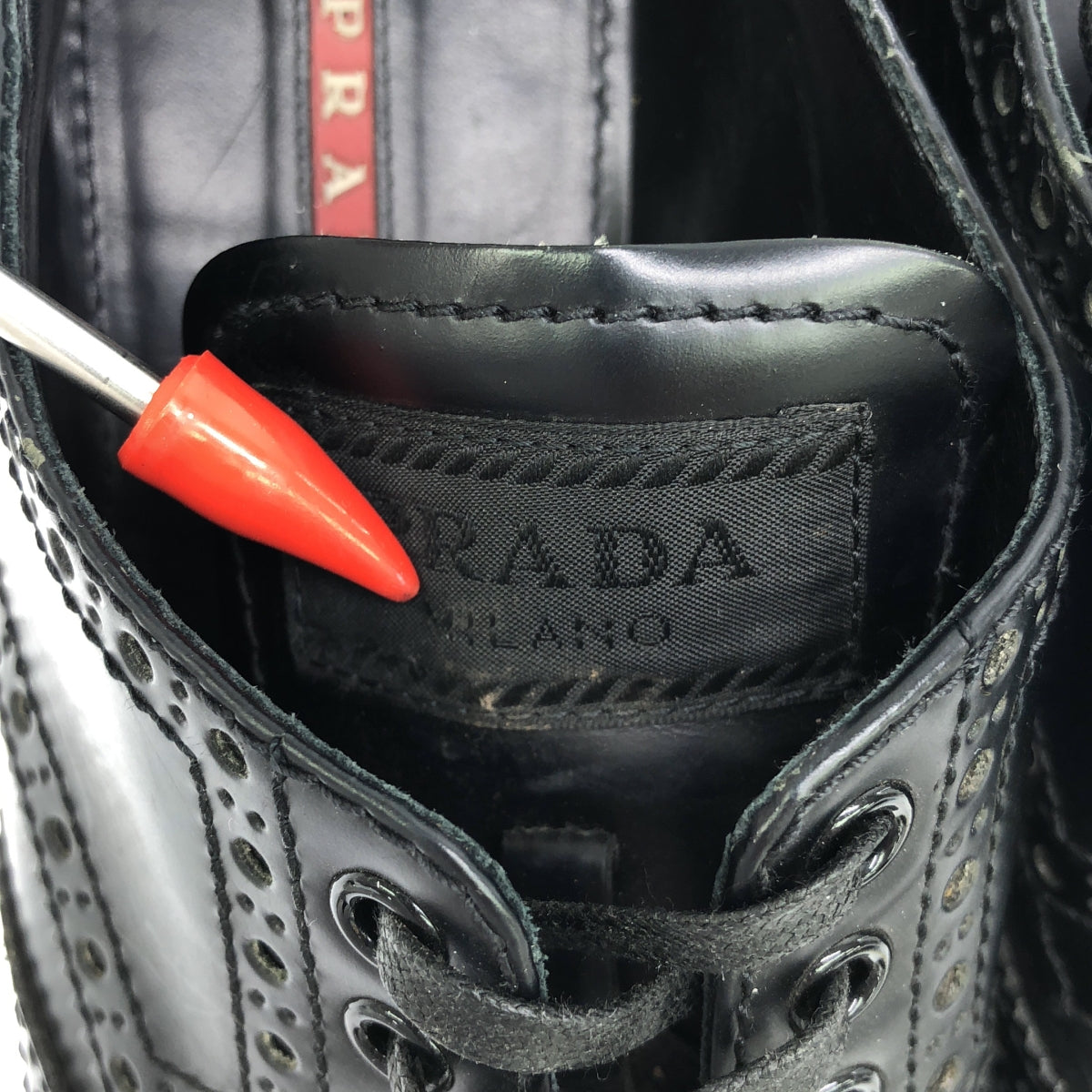 PRADA / プラダ | ウィングチップ ドレスシューズ | 38 1/2 | ブラック | レディース