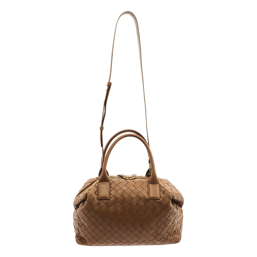 【美品】  BOTTEGA VENETA / ボッテガヴェネタ | ミディアム バウレットボーリング バッグ | ブラウン | レディース