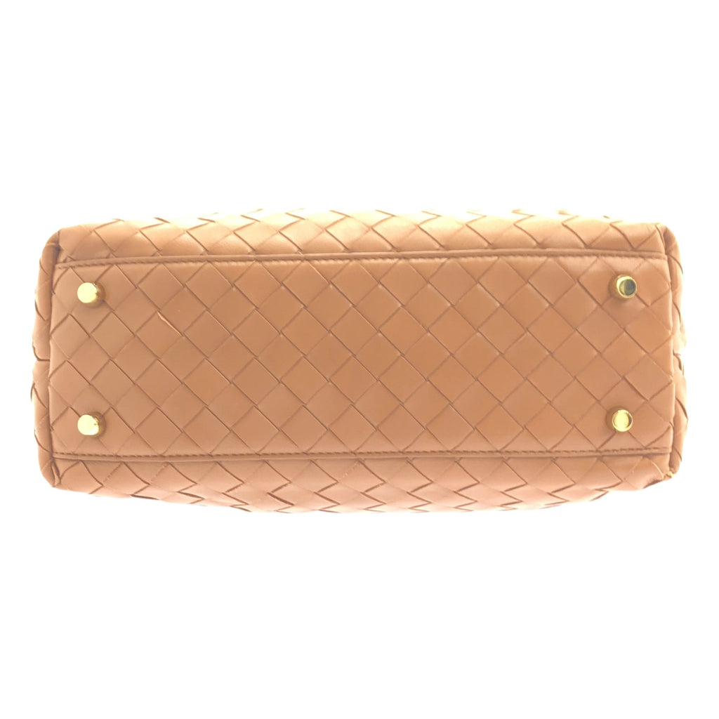 【美品】  BOTTEGA VENETA / ボッテガヴェネタ | ミディアム バウレットボーリング バッグ | ブラウン | レディース