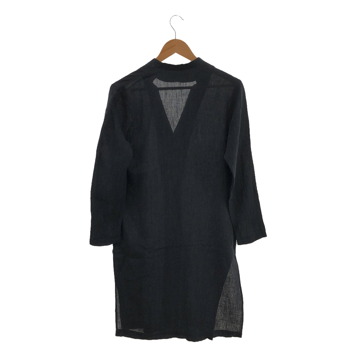 evam eva / Evam Eva | crape linen robe botanical dye crepe linen robe long shirt | 1 | black | women's