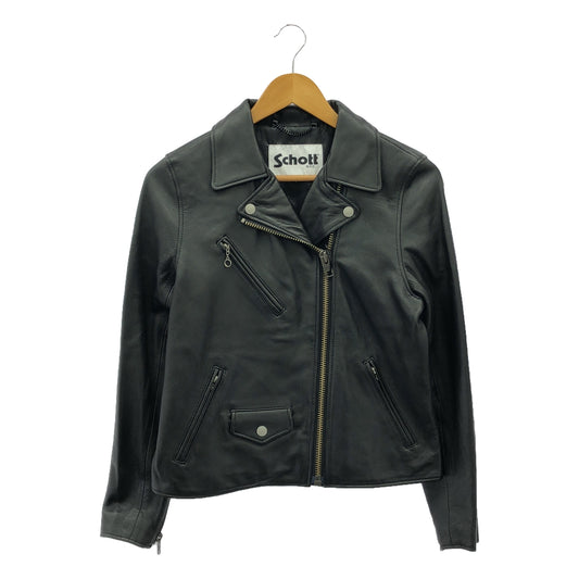 [New] SCHOTT / Shot | ×JEANASIS Leather Double Riders Jacket | F | Black | Women's