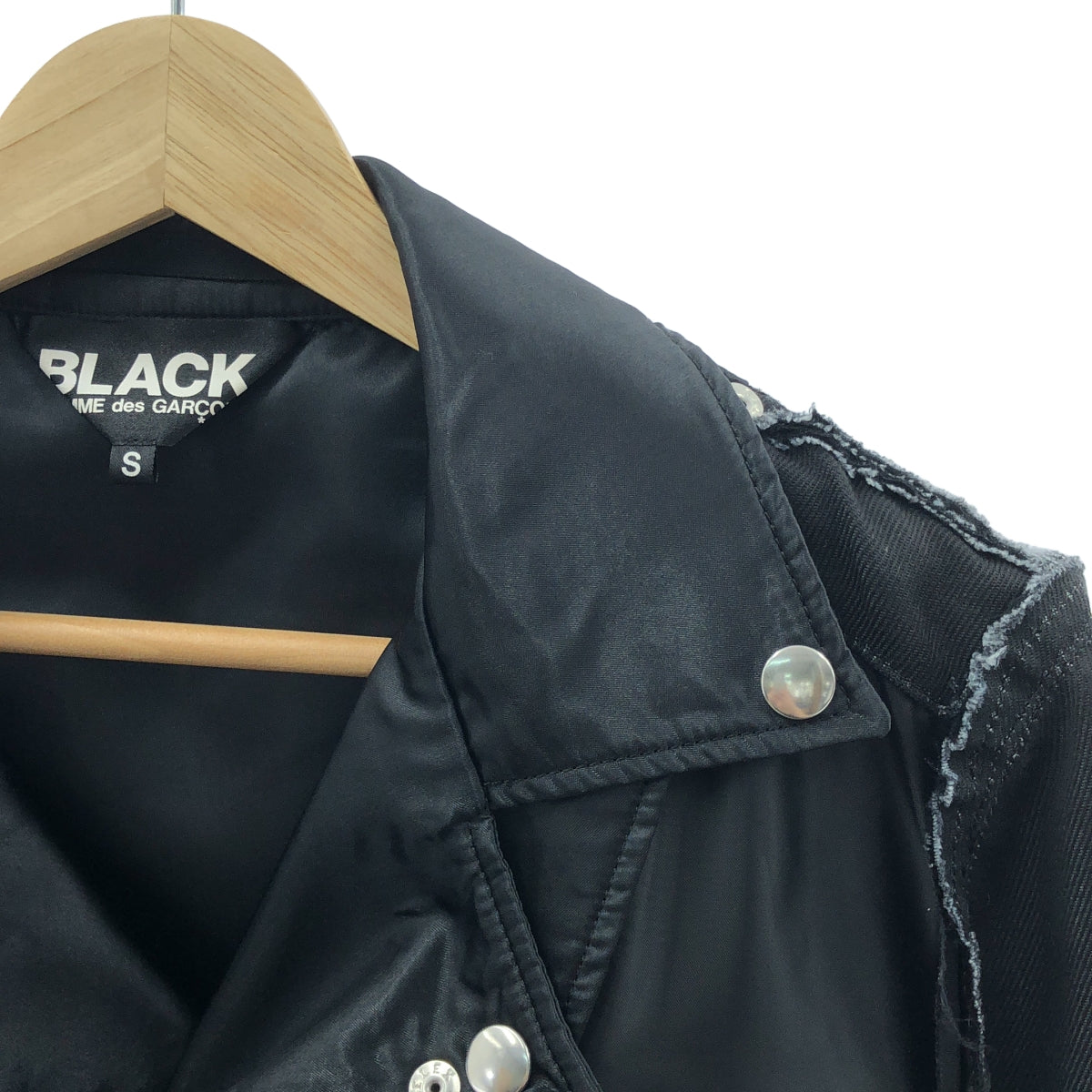 BLACK COMME des GARCONS / 블랙콤 데 갤슨 | 2018AW | 컷오프 더블 라이더스 재킷 | S |