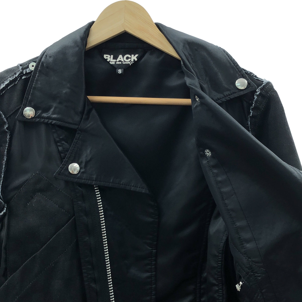 BLACK COMME des GARCONS / 블랙콤 데 갤슨 | 2018AW | 컷오프 더블 라이더스 재킷 | S |