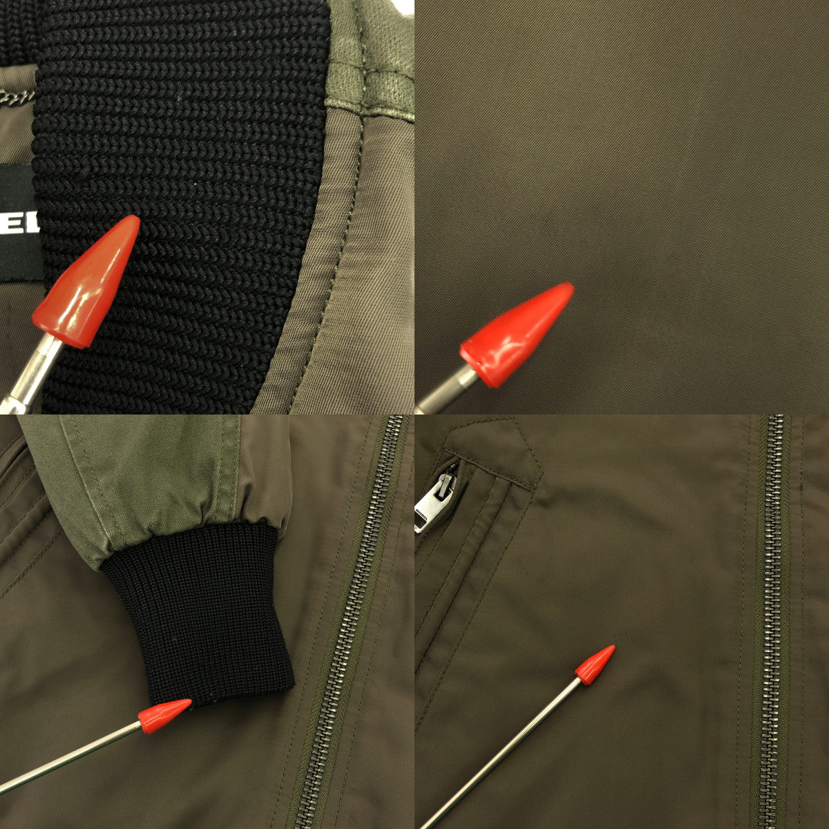 DIESEL / ディーゼル | MA-1 切替 ダウンコート | XXS | カーキ | レディース