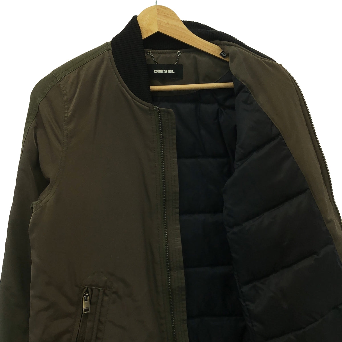 DIESEL / ディーゼル | MA-1 切替 ダウンコート | XXS | カーキ | レディース