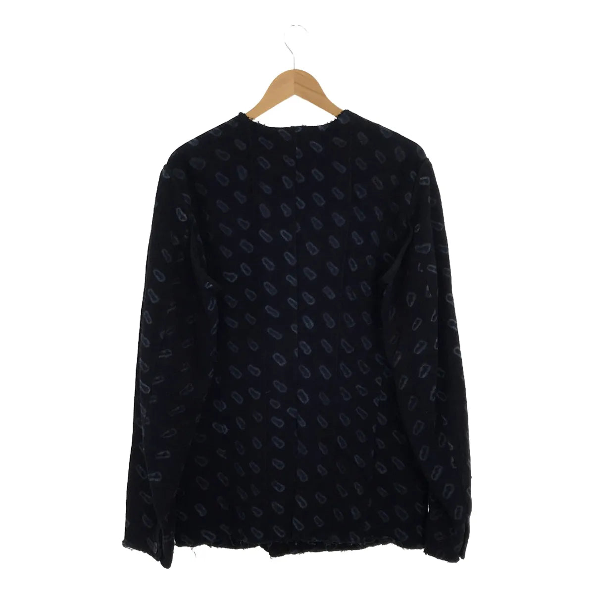 【新品】  OLUBIYI THOMAS / オルヴィトーマス | 2023SS | collarless work jacket 総柄プリント カラーレス ワークジャケット | 2 | インディゴ | メンズ