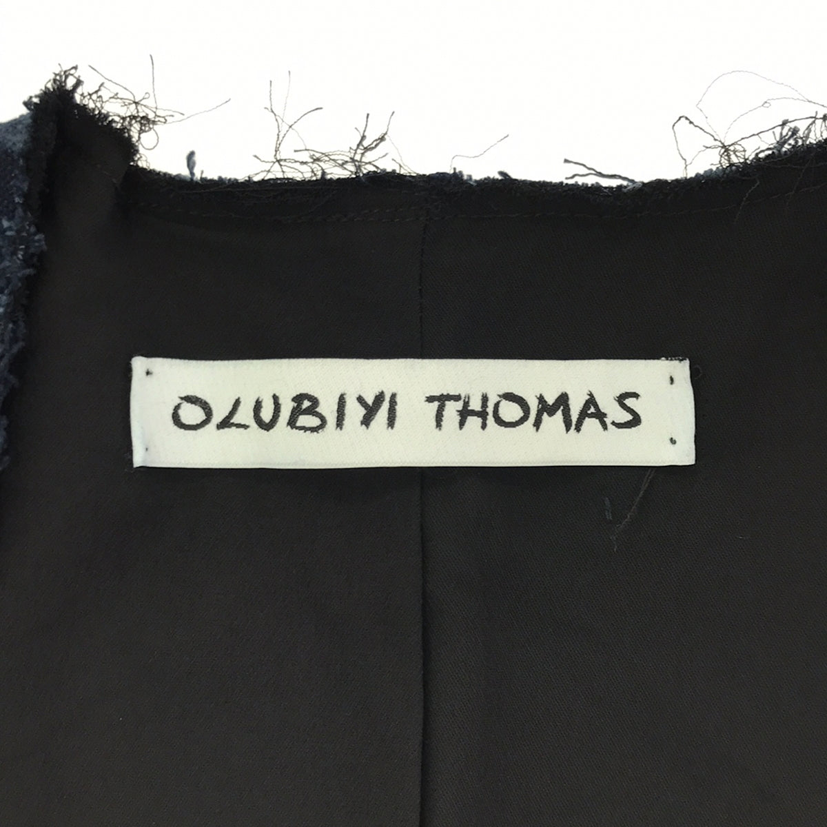 【신품】 OLUBIYI THOMAS / 오르비 토마스 | 2023SS | collarless work jacket 총 무늬 프린트 컬러리스 워크 재킷 | 2 | 인디고 | 남성