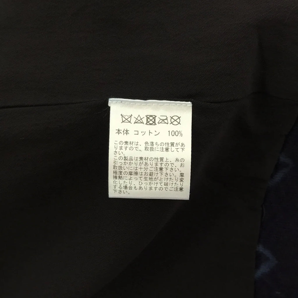 【新品】  OLUBIYI THOMAS / オルヴィトーマス | 2023SS | collarless work jacket 総柄プリント カラーレス ワークジャケット | 2 | インディゴ | メンズ