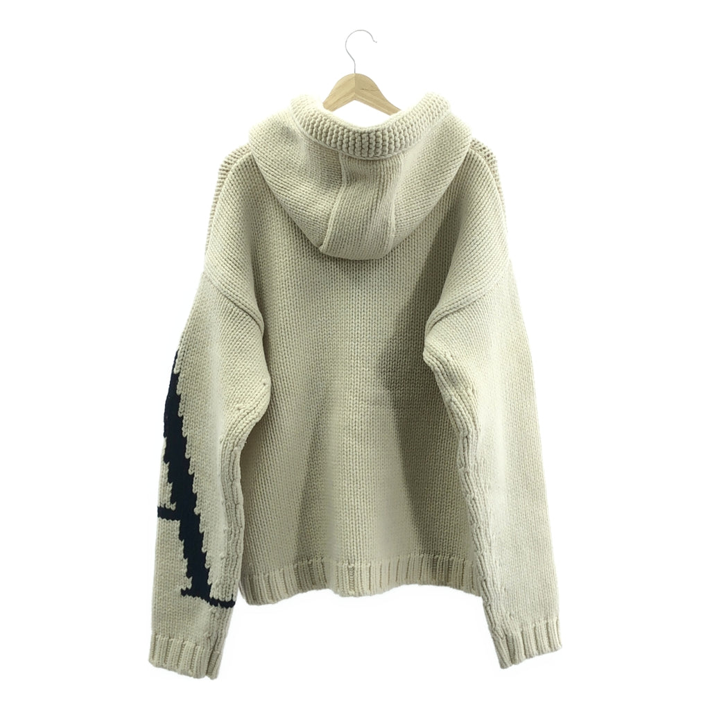 JW Anderson | 2021 秋冬 | JWA 標誌厚實連帽羊毛衫和嵌花針織毛衣 | M 碼 | 男款