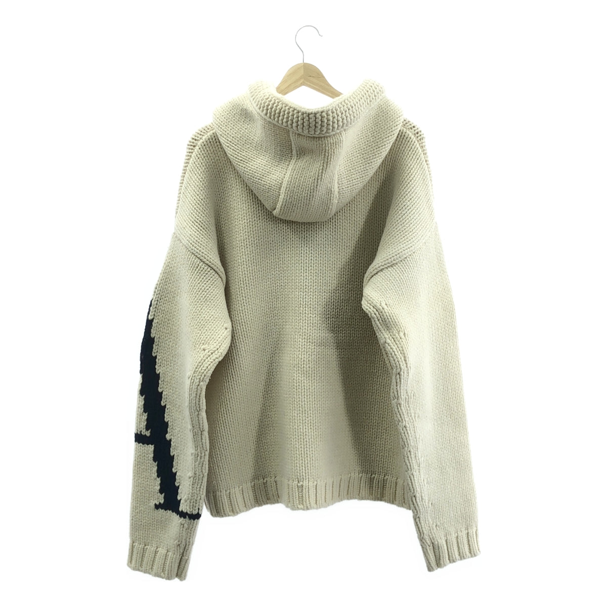 JW Anderson | 2021 秋冬 | JWA 標誌厚實連帽羊毛衫和嵌花針織毛衣 | M 碼 | 男款