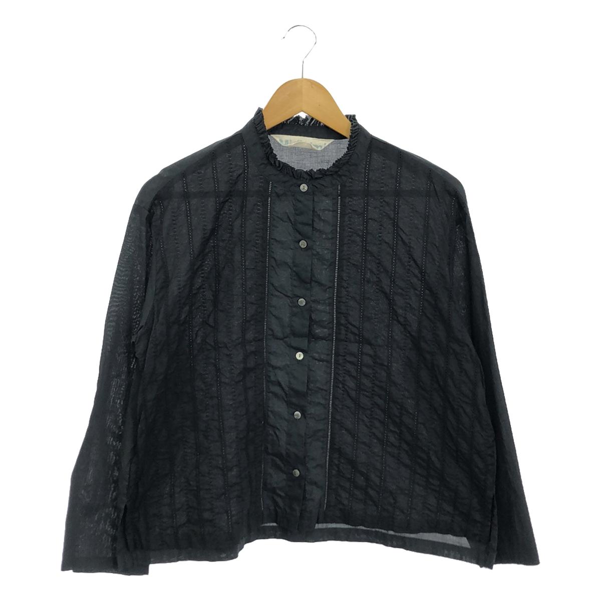 MidiUmi | Cotton lace combination frill shirt | F | Black | Women's