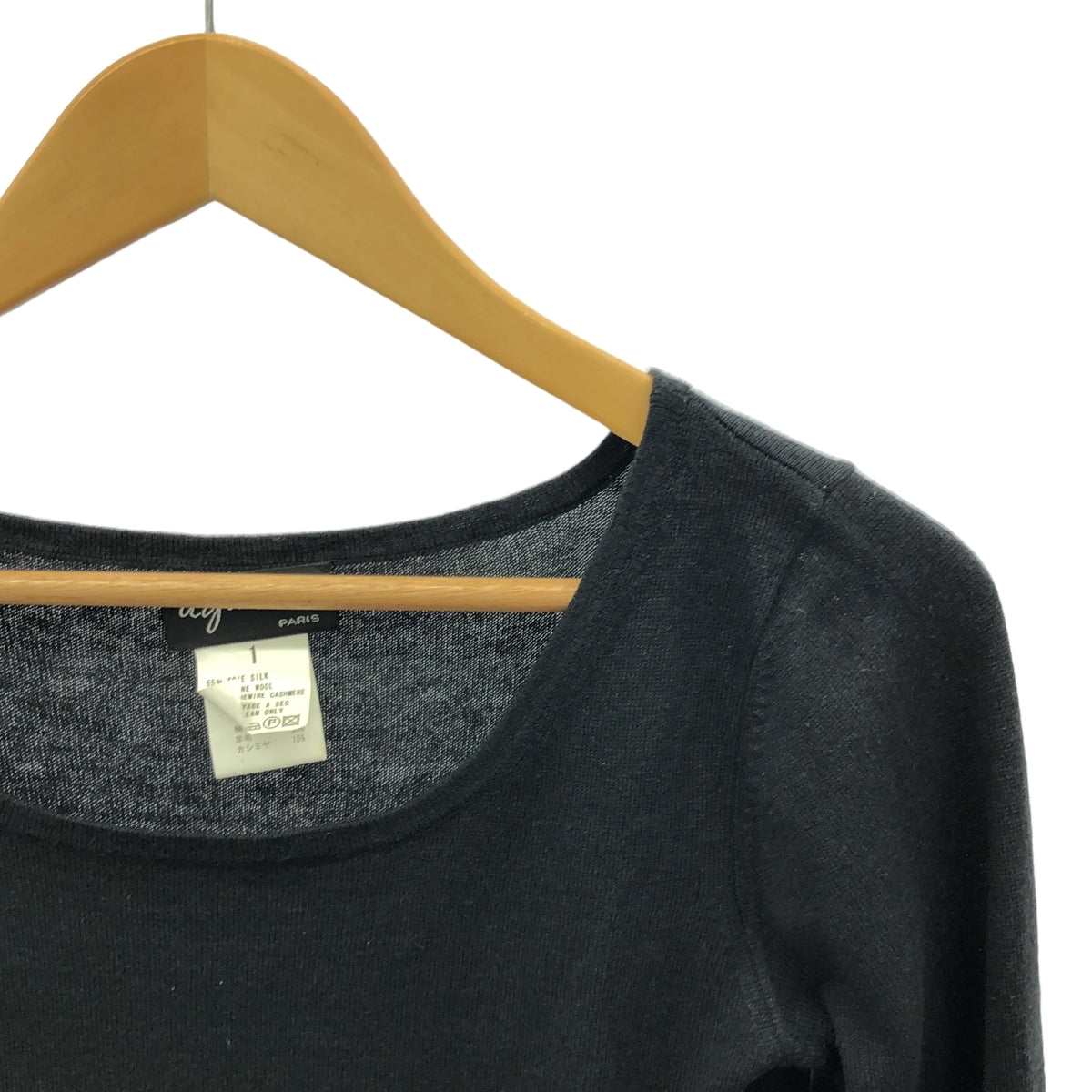 Agnes b. | 絲羊毛羊絨圓領針織衫 | 1 | 黑色 | 女款