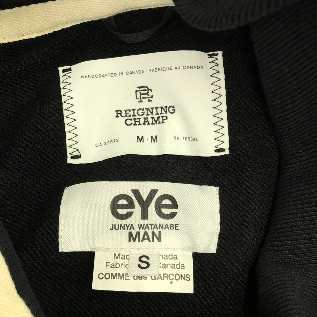 eye JUNYA WATANABE COMME des GARCONS MAN / アイジュンヤワタナベ マン | 2023SS | Reigning Champ パーカー カスタマイズ × 綿ナイロンリップ プリント | S | ブラック | メンズ