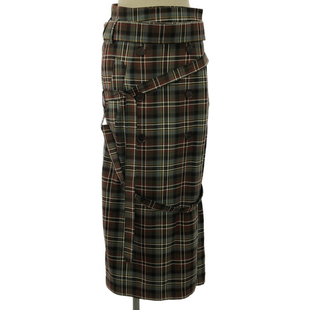 Rokh | 格紋羊毛束縛裙 | XS | 多色 | 女款