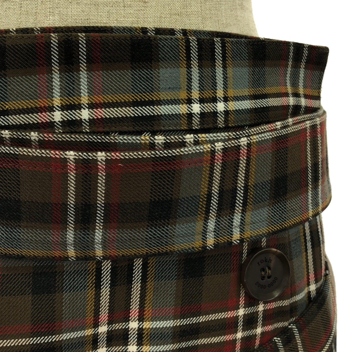 Rokh | 格紋羊毛束縛裙 | XS | 多色 | 女款