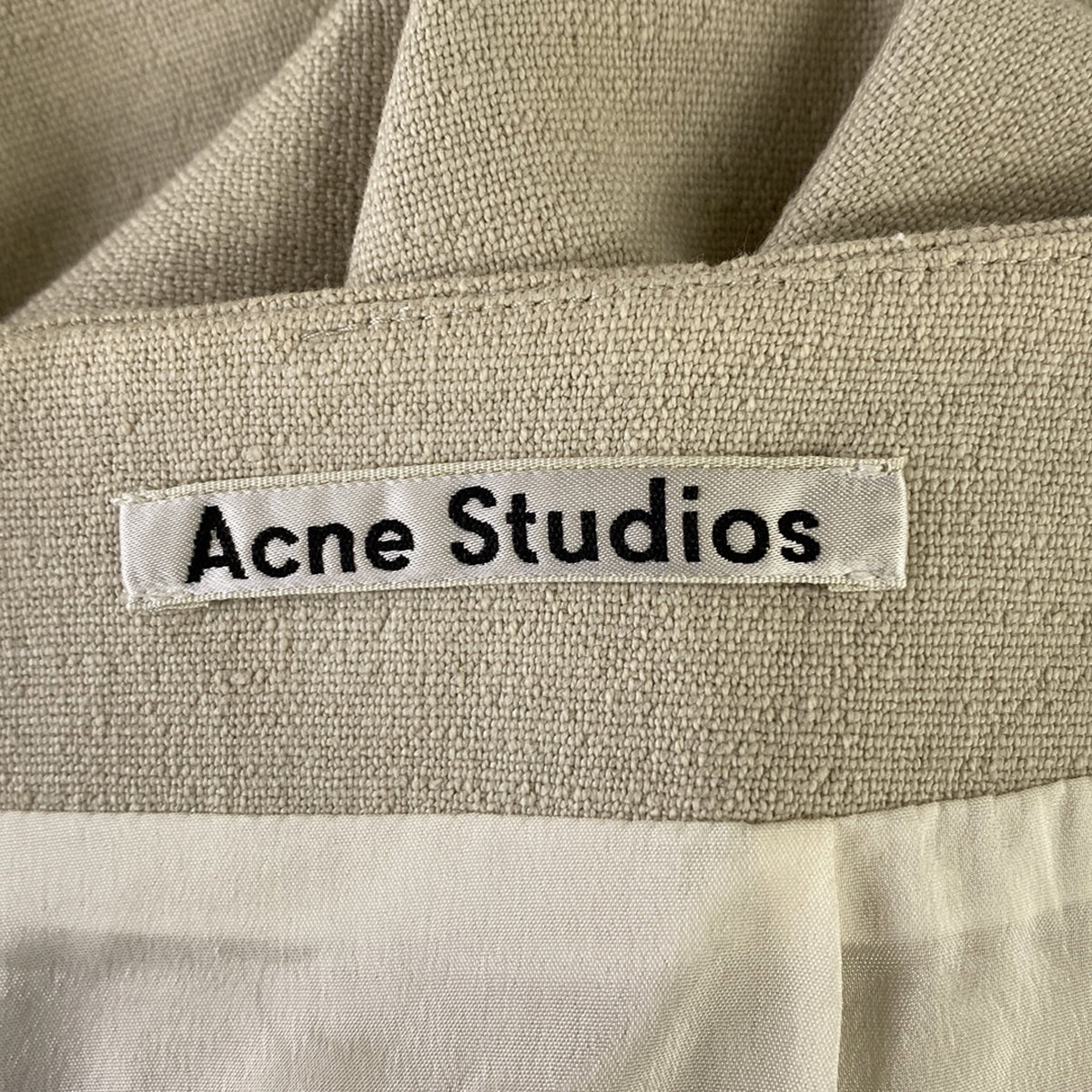 Acne Studios / アクネストゥディオズ | KARLOTTA LIPS フロントスリット パッチポケット スカート | 32 | ライトベージュ | レディース