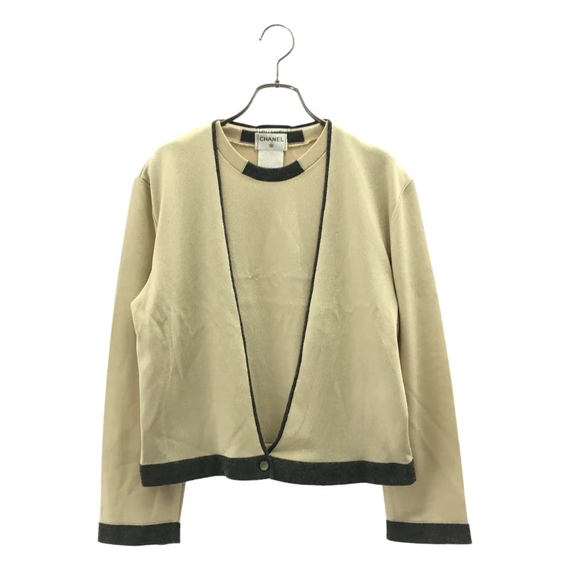 CHANEL / シャネル | 1999AW | アンサンブル アセテート ココマークボタン カーディガン / ノースリーブ ニット トップス | 40 | レディース