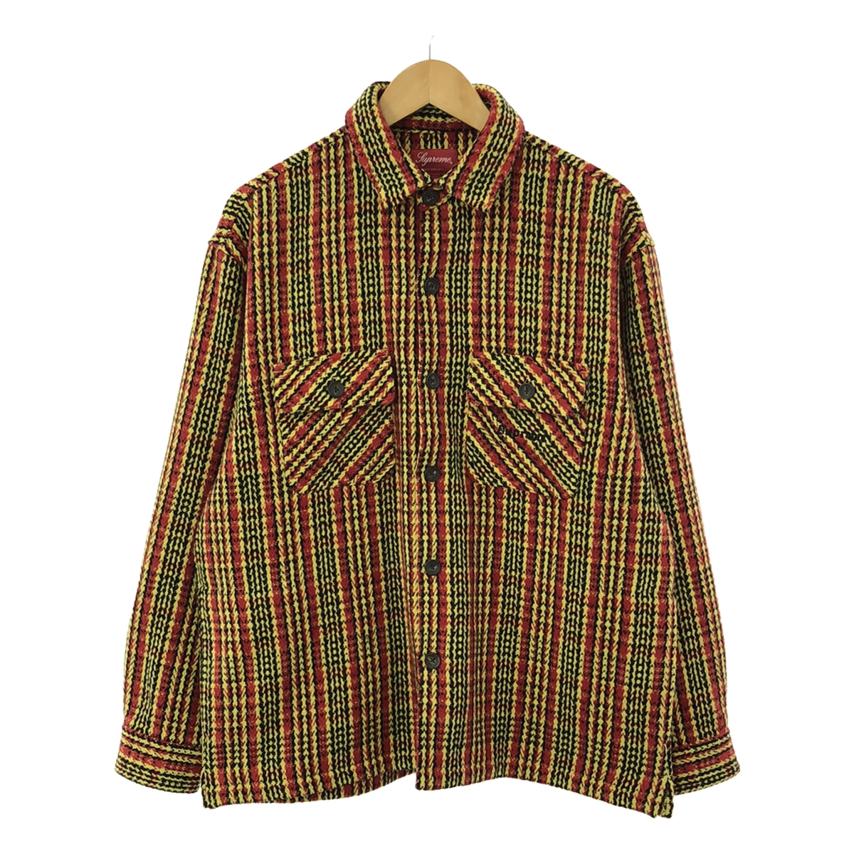 [Good Condition] SUPREME | Heavy Flannel Shirt | With Pocket | M | Yellow/Red | Men's