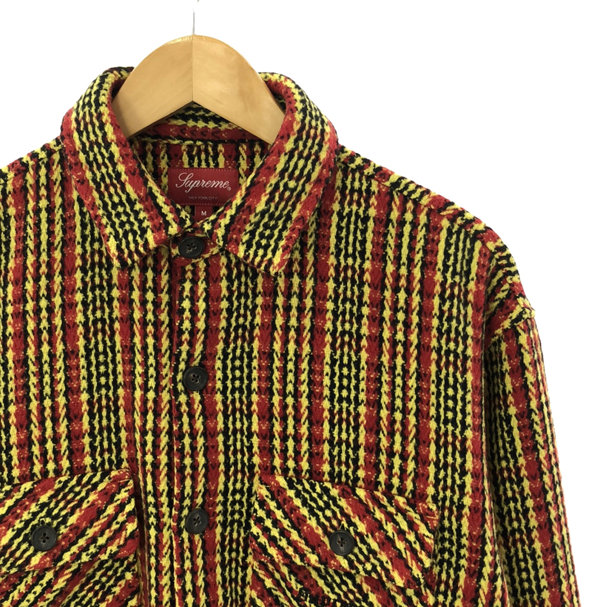 [Good Condition] SUPREME | Heavy Flannel Shirt | With Pocket | M | Yellow/Red | Men's