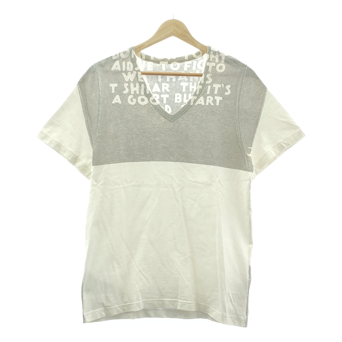Maison Martin Margiela / メゾンマルタンマルジェラ | 2013SS | Vネック エイズ Tシャツ | S | ホワイト / シルバー | メンズ