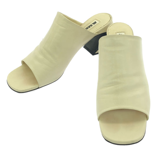 JIL SANDER | Shaped Heel Sandals Mules | 38 | Ivory | Women's