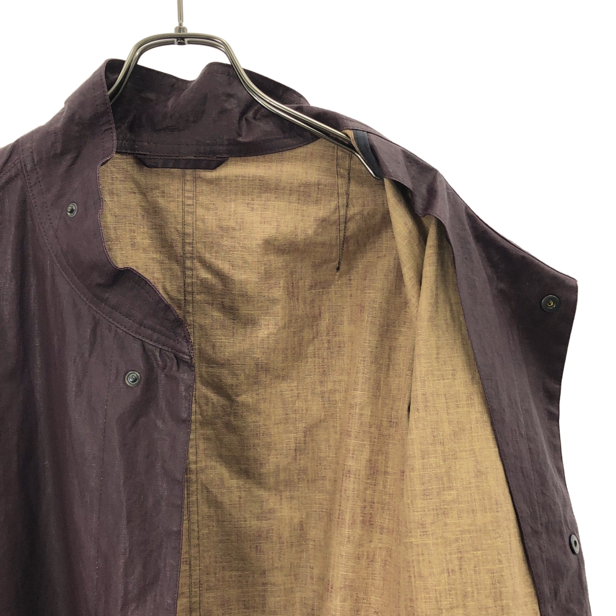 DRIES VAN NOTEN / 드리스 반 노텐 | 2025SS | RANNON 1285 MWCOAT 린넨 코팅 스탠드 컬러 롱 코트 | M | 남성