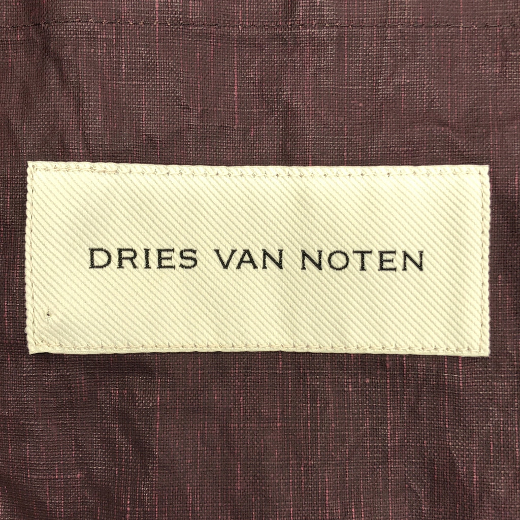 DRIES VAN NOTEN / 드리스 반 노텐 | 2025SS | RANNON 1285 MWCOAT 린넨 코팅 스탠드 컬러 롱 코트 | M | 남성