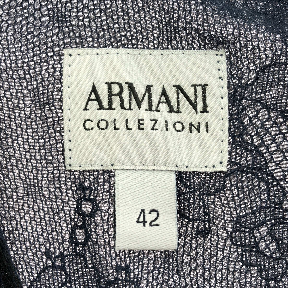 ARMANI COLLEZIONI / アルマーニコレツォーニ | レーストップワンピース | 42 | ネイビー | レディース