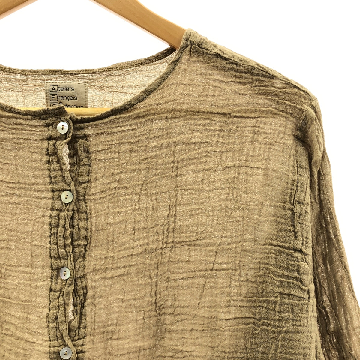 【美品】  IENA / イエナ | 2025AW | LES ATELIERS FRANCAIS DE CONFECTION / ヘンリーネックトップス | F | ベージュ | レディース