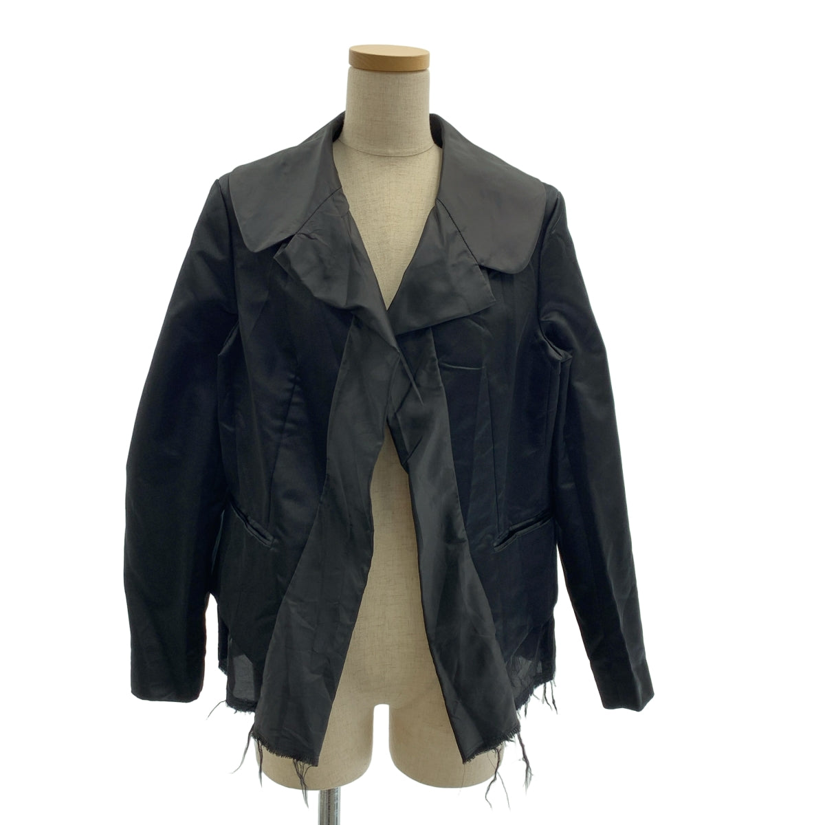 COMME des GARCONS COMME des GARCONS / 콤콤 | 2024AW | 폴리 에스테르 변형 라운드 칼라 컷오프 싱글 브레스트 재킷 | s |