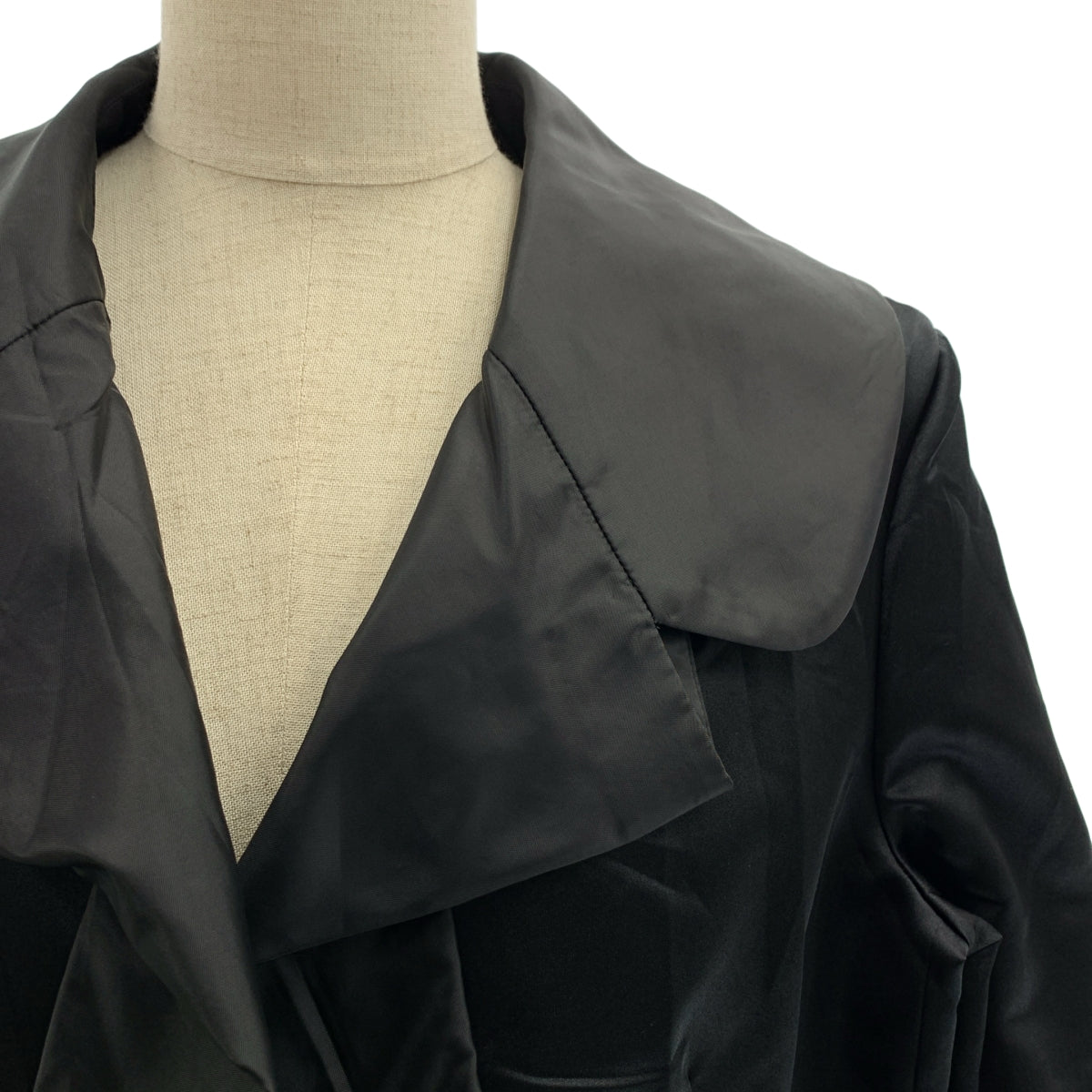 COMME des GARCONS COMME des GARCONS / 콤콤 | 2024AW | 폴리 에스테르 변형 라운드 칼라 컷오프 싱글 브레스트 재킷 | s |