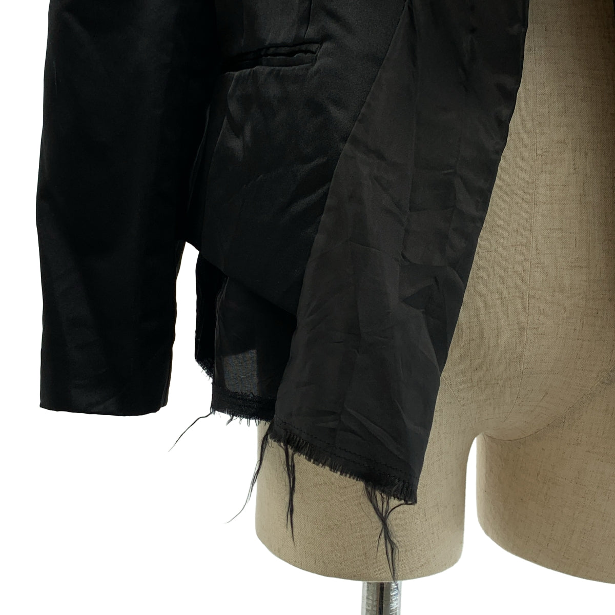 COMME des GARCONS COMME des GARCONS / 콤콤 | 2024AW | 폴리 에스테르 변형 라운드 칼라 컷오프 싱글 브레스트 재킷 | s |