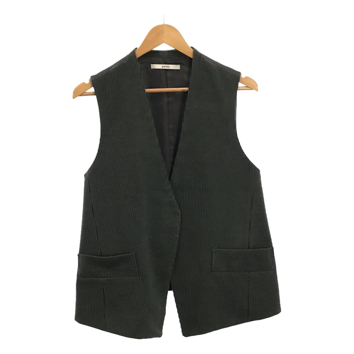 pelleq / 페렉 | 2022AW | W cord clorless waist coat 울 코듀로이 칼라리스 코트 베스트 | 36 | 여성