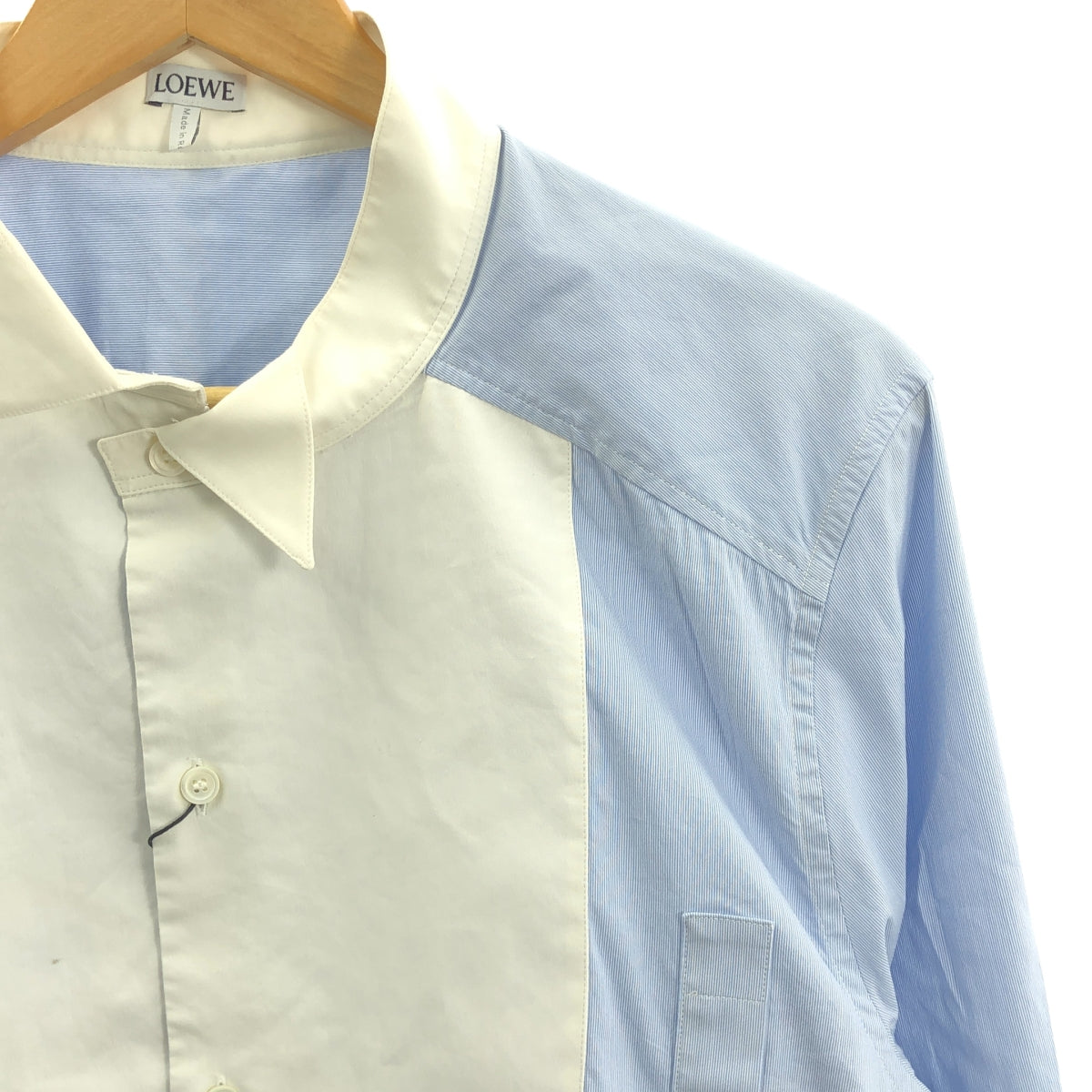 LOEWE / ロエベ | ビブ切替 アシンメトリーシャツ | M | ブルー