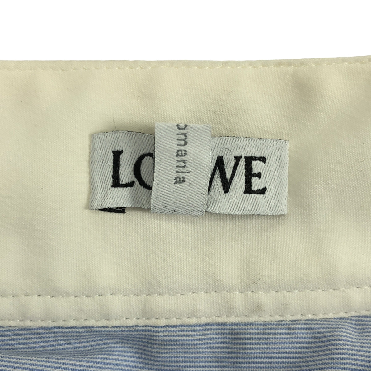 LOEWE / ロエベ | ビブ切替 アシンメトリーシャツ | M | ブルー / ホワイト | メンズ